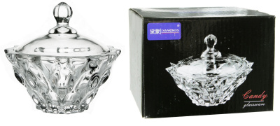 Ваза с крышкой 12*9 см стекло(1/36)