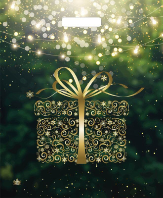 Пакет Золотой подарок пакет вырубной 450х380х60см (50/500)