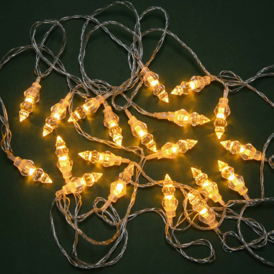 Гирлянда эл. с насадками "Алмазные подвески" 4м, 20LED, шампань, пост свеч., ПВХ проз, 220В СБ (1/1)