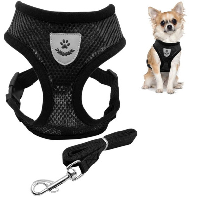 Шлейка с поводком "Sweet puppy" размер ХL, цвет черный (1/10)