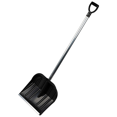 Лопата снег. 410х360 пласт.(в сборе с мет. пл., с ал.чер. и V-пласт.ручкой), "Снежок"№2 (1/5)