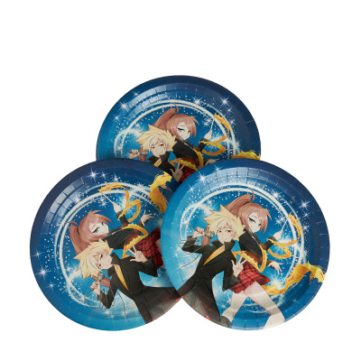 Набор бумажных тарелок 6шт, аниме, 18см ВСЁГАЗИН (10/96)