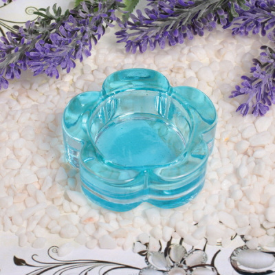 Подсвечник "Tea-цветок" 6,5*2,5см цвет голубой (1/1)