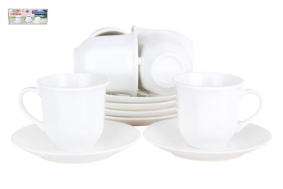 Набор кофейный 12пр 100мл Классика п/уп (ф.ребристая) фарф.(1/16)