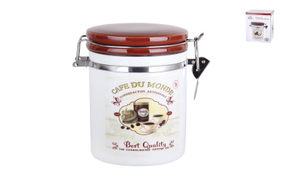 "Кофе" Банка д/сып прод 730мл с клипсой ф.круг п/у доломит(1/36)