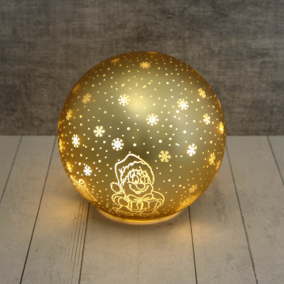 Светильник декор. LED, в виде шара, диаметр 15см, стекло, PS, 3xAA, 1 реж СНОУ БУМ (1/1)