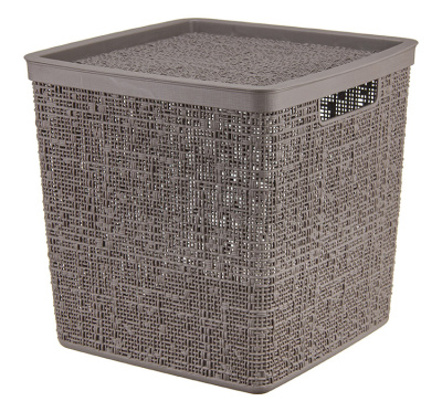 Коробка БЯЗЬ с крышкой 28х28х28см 17л Французский серый 