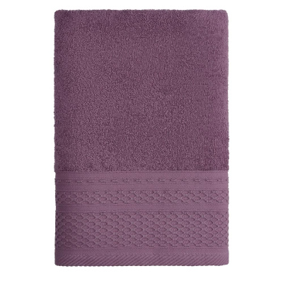 Полотенце махровое, 100% хлопок, 70х130см, 400гр/м, сливовый PROVANCE Хейзел (4/48)