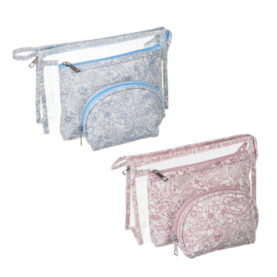 Косметички в наборе 3 шт Флора, ПВХ, ПЭ, 25х16х8см/20х14х3см/15х10х6см, 2цв ЮL (4/4)