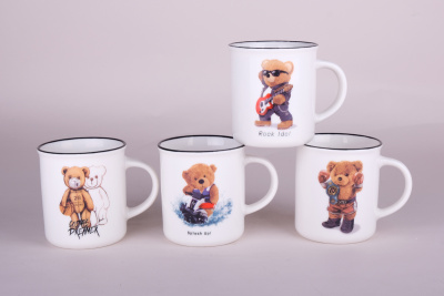 Кружка 310мл Тедди микс (4диз) фарф (12/72)