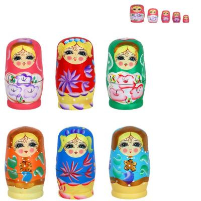 Матрешка 11,5*5,5см 5шт (дерево) (1/25/100)