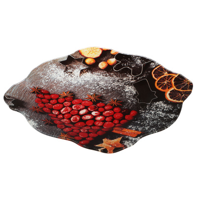 Блюдо квадратное, 25см, Ягодное ассорти стекло (6/24)