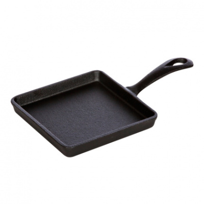 Сковорода 14х14см h=1см с ручкой порционная чугун (1/1)