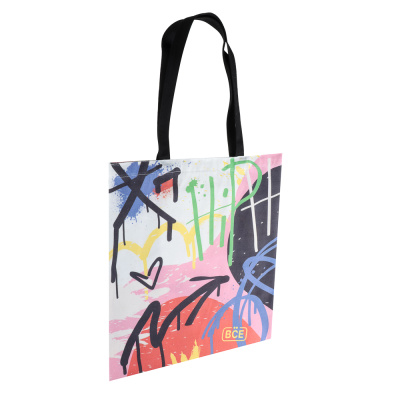 Сумка-шоппер, 38x42см, "Граффити", внутр.карман, длинные руч. 58 см, ПЭ под ткань ВСЁГАЗИН (1/48)