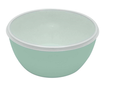 Миска с крышкой 1л *спеццвет*(микс),пласт. (20шт) 