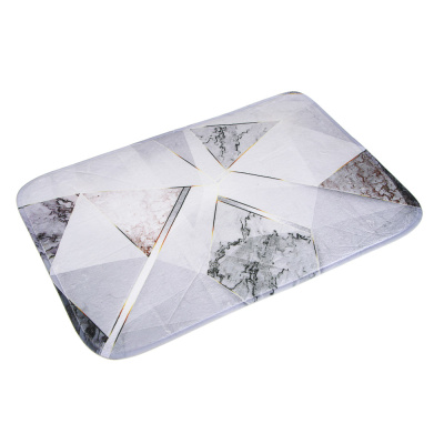 Коврик д/ванной, фланель, губка 1,0 см, полиэстер, 50х80 см, мрамор, серый VETTA (5/5)