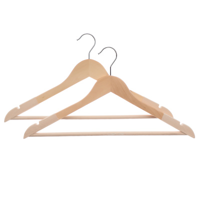 Набор вешалок деревянных с бархатным антиск.покрытием, 2 шт, 45см, светлое дерево, хром VETTA (1/50)