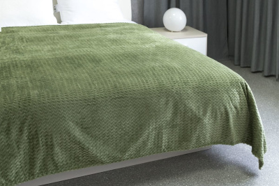 Плед велсофт 180х200 "Veroni" волна Зеленый (1/6)