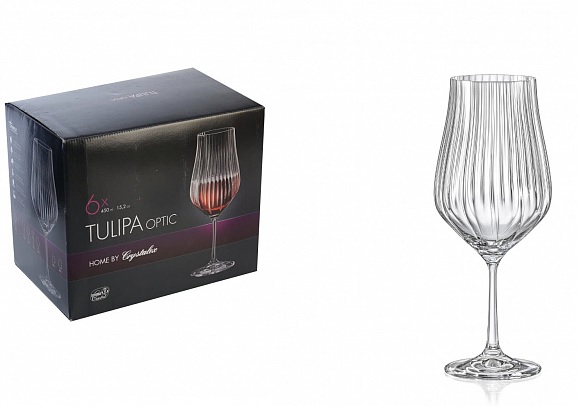 Набор бокалов для вина 450мл 6шт TULIPA OPTIC стекло (1/8)