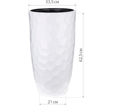 Кашпо МОЗАИКА  D340мм H 630мм со вставкой Белый, пласт. (1)