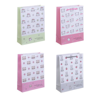 Пакет подарочный бумажный, 18x24x7 см, 128 гр, 4 диз (12/12)