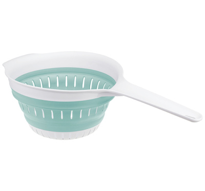 Дуршлаг ФЛЕКС складной с ручкой Морская волна (полипропилен)(1/18)