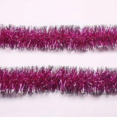 Мишура SYMTA-1623100 , длина 2м 6 слоев, цвет розовый с белой окантовкой,ПЭТ  (144)