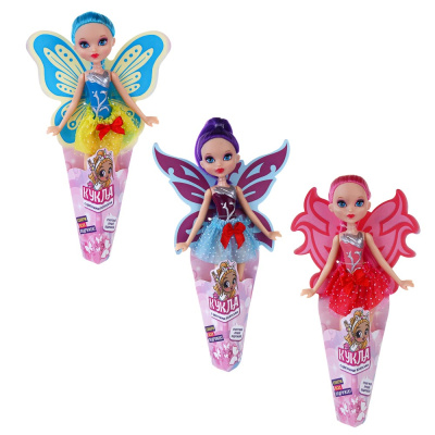 Кукла с цветными волосами  20см ИГРОЛЕНД (пластик/полиэстер) (3диз) (1/6/240)