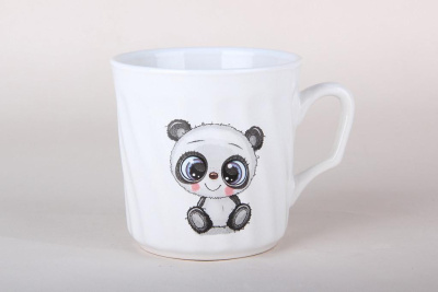 Кружка 250мл Панда ф.волна (керам.) (12/48)