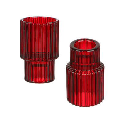 Подсвечник, 3,5х4,5х6,9см, стекло, цвет красный, арт.11(1/1)