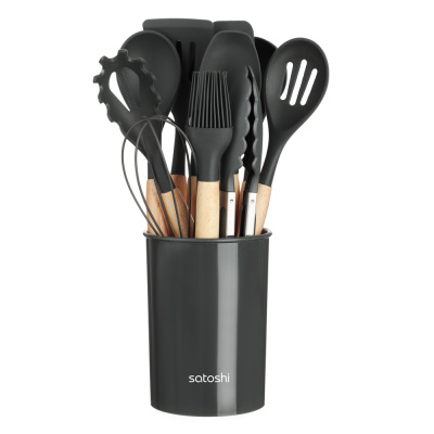 Набор кухонных принадлежностей 12пр., серый, силикон SATOSHI Аллон (1/24)