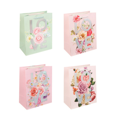 Пакет подарочный 18x23x10см, бумага, 4диз, арт.8 тм Fntastic (12/480)