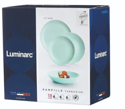 Набор стол 18пр PAMPILLE TURQUOISE стекло (1) Набор стол 18пр PAMPILLE TURQUOISE стекло (1)