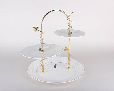 "Снежная королева" Ваза 17*21*31см трехъярусная керам. (1/2)