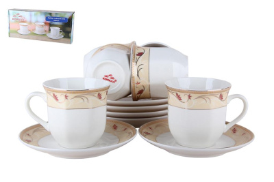 Набор чайный 200 мл Грейс (фарф.)  п/уп (1/8)