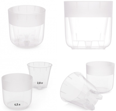 Горшок цв. "Линель" 4,5л двойной (прозрачный) пласт.(уп.12)