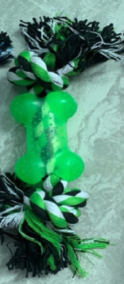 Игрушка - канат для собак мелких и средних пород "ЗУБОЧИСТКА",цв.зелёный, 25см / 90гр (1/12)