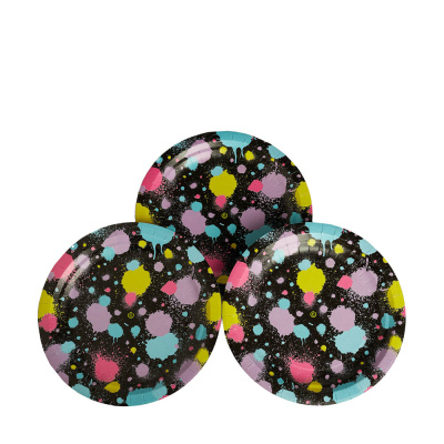 Набор бумажных тарелок 6шт, краски, 18см ВСЁГАЗИН (1/96)