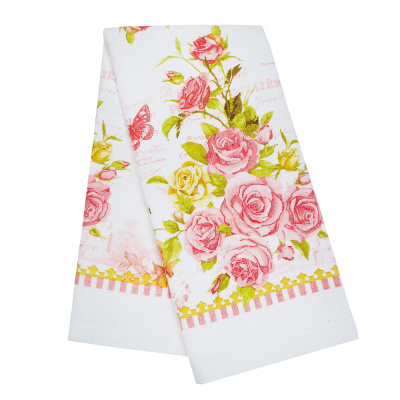 Полотенце кухонное, 100% хлопок, 38х63см Чайная роза PROVANCE (1/12/144)