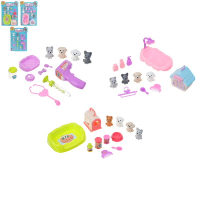 Набор аксессуаров для питомцев "Счастливая семья", пластик PP, 19х27х5см, 3 дизайна(1/144)