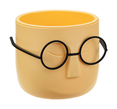 Кашпо СТИВ  D115мм 0,65л со вставкой Банановый (полипропилен), пласт.(1/8)