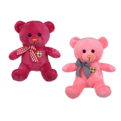 Сувенир мягкий в виде мишки с сердечком, полиэстер, 19 см, 2цв LADECOR (1/4/4)