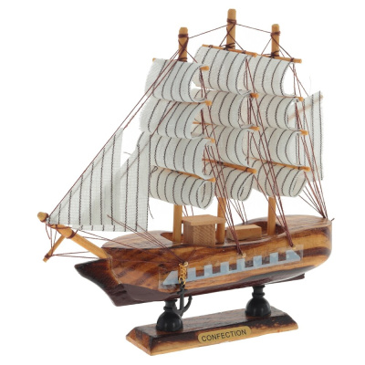 Изделие декоративное "Корабль", L20 W4 H20 см(дер.металл.полим.мат.текст.)(п/у)(1/72)