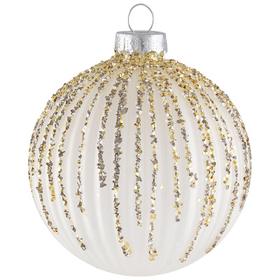 Шар "Сияние" 8см(стекло,полиэст.) (1/12/48)