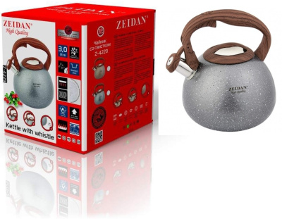 Чайник со свистком ZEIDAN 3,0 л нерж. (1/6)