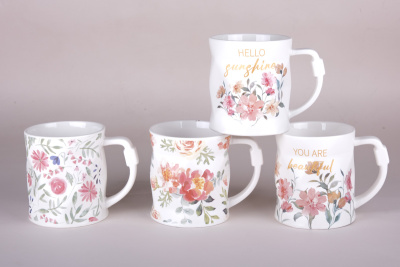 Кружка 450мл Акварель микс (4диз) (фарф.) (12/48)