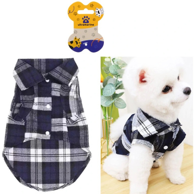 Кофта - рубашка фланелевая д/мелких пород собак и кошек "BRO Style"р L, цв.синий (1/1)