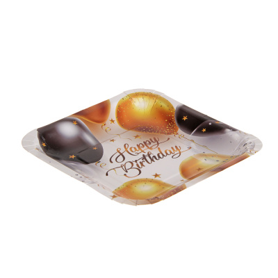 Набор тарелок бумажных, 6 шт, Happy birthday! 18x18 см FNtastic (1/12/288)