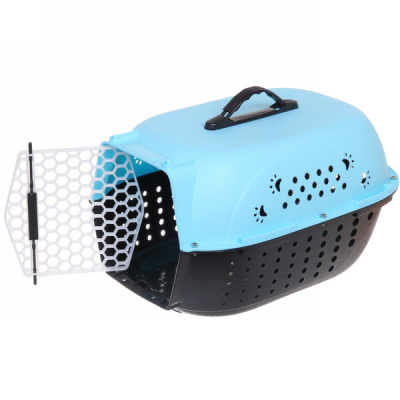 Переноска д/животных "ЛЮБИМЫЙ БРО", лапки, цвет голубой, 48*32*28см/до 10кг (Лейбл)(1/10)