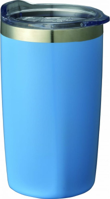 Кружка кофейная 450 мл, пласт.крышка цв.синий (нжс) (24)